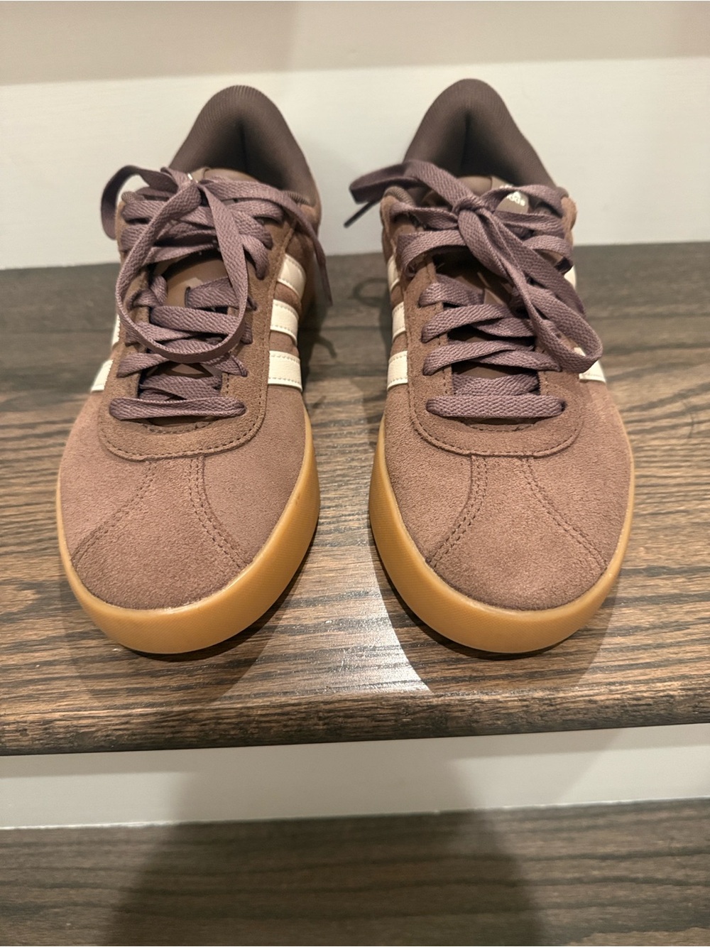 Adidas Suede Low-Top Sneakers in Brown with Gum Sole
